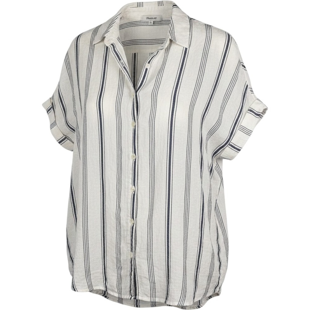 Madewell Shirt Womens XS Blue Parkman Stripe Central Oversized Coastal Preppy